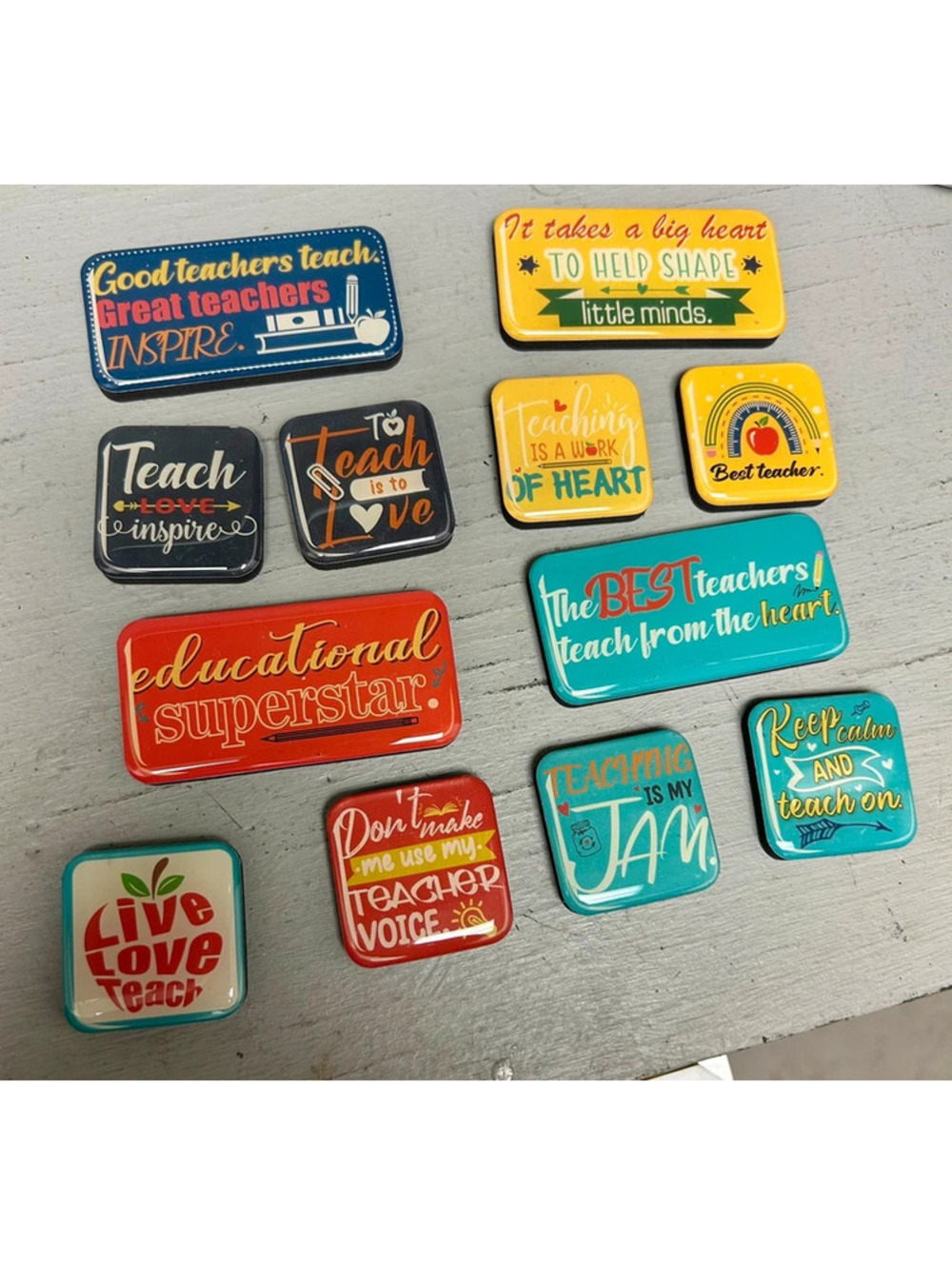Set of 12 teacher magnets